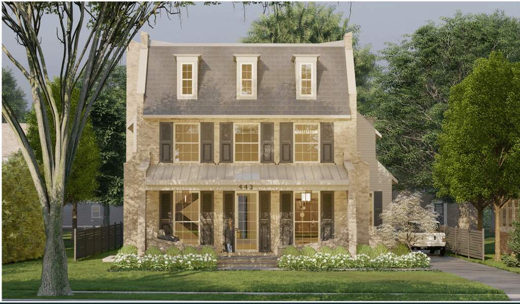 Architectural rendering of the new-construction residence at 443 S Clay Street in Hinsdale