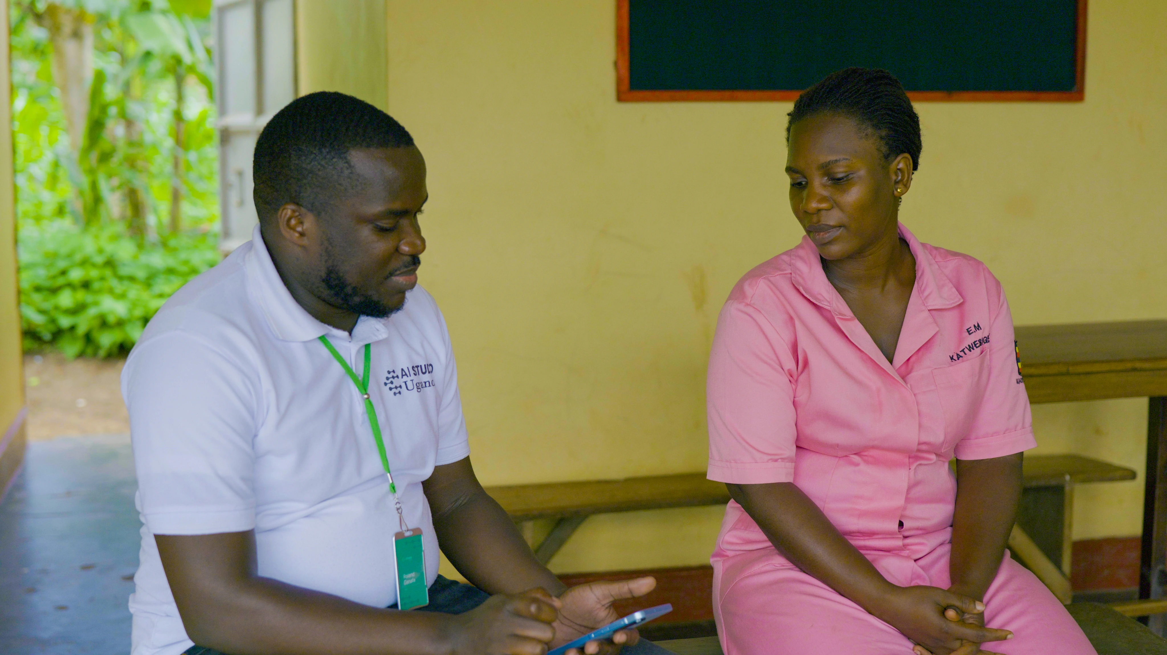 Frontline health worker using clinical guidance in Luweero District