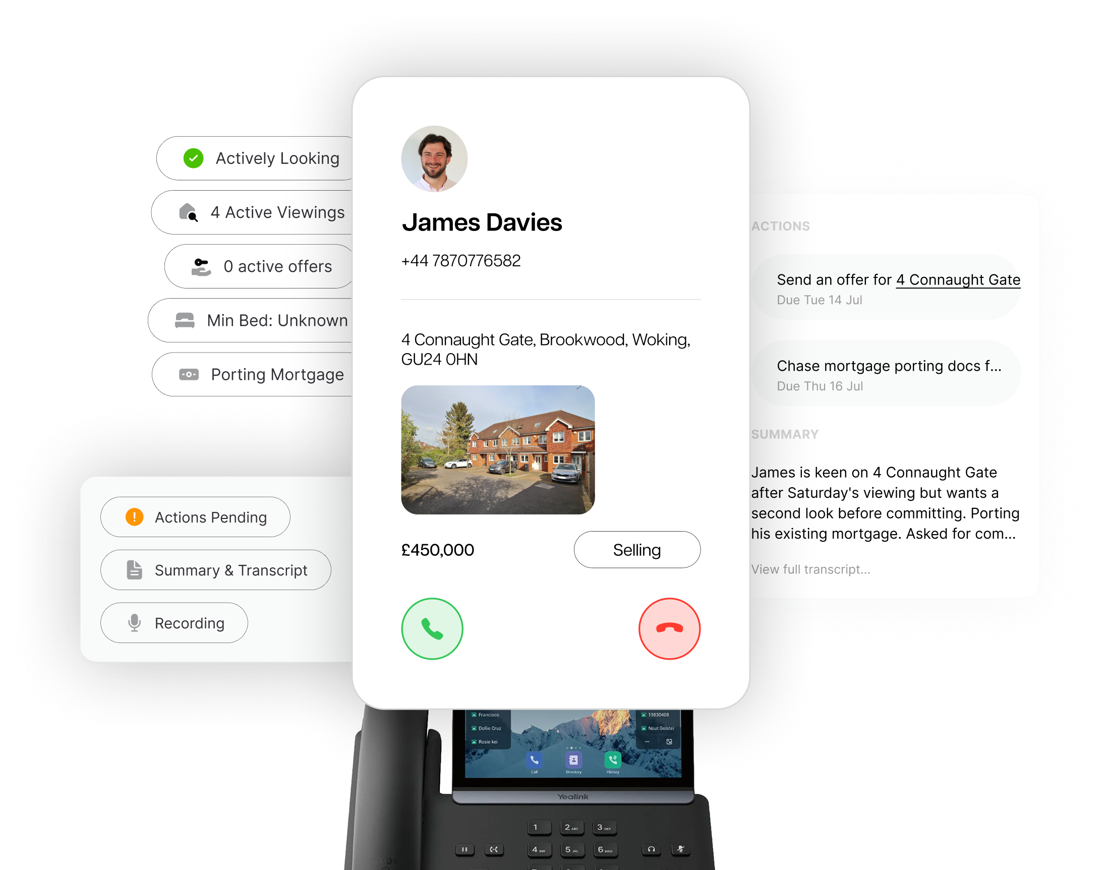 CRE phone system with CRM integration pop-up