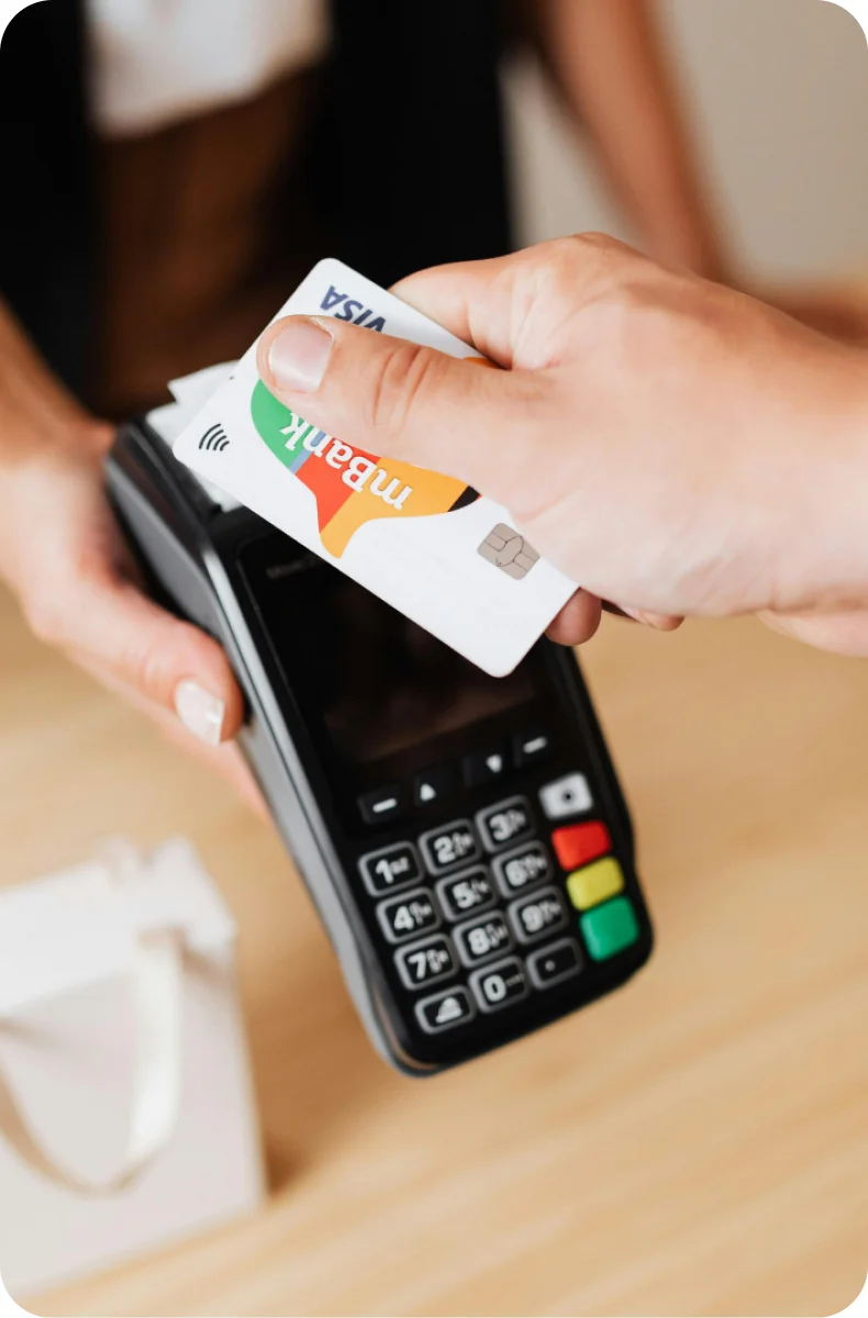 Contactless card payment on a PDQ terminal