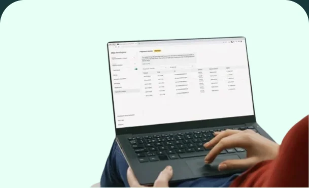 Online checkout on a laptop