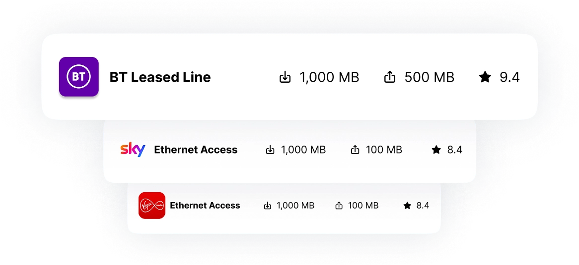 Broadband options compared across BT, Sky and Virgin