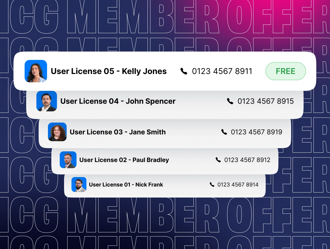 ICG member offer - one free user licence for every five