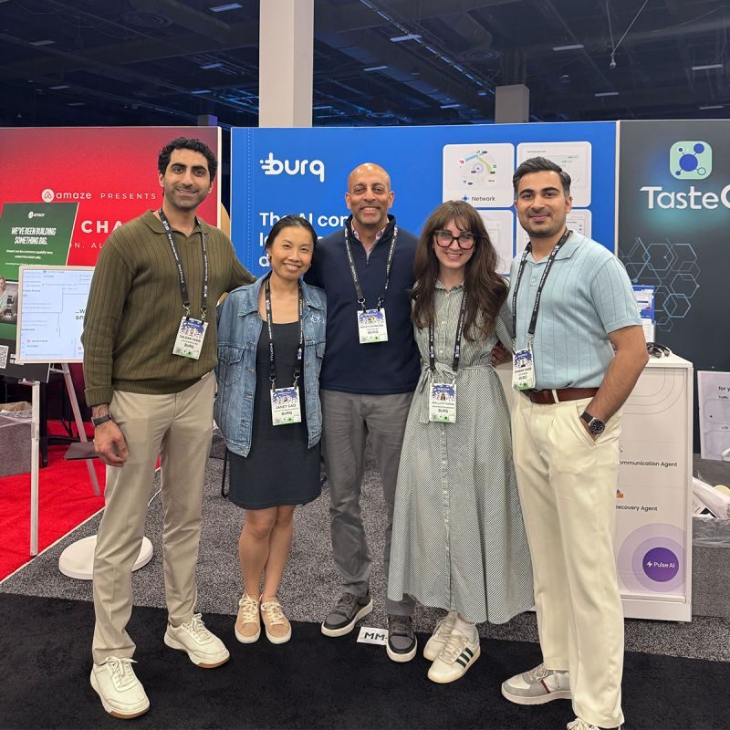 The team at a trade show booth