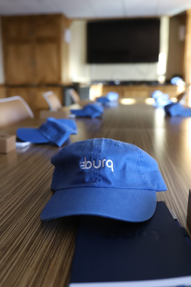 Burq caps set out in the boardroom