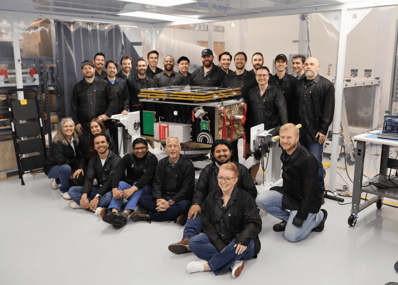 The Portal Space Systems teams showcases their Starburst spacecraft.