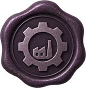 Wax seal showing a factory inside a gear