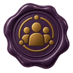Wax seal showing a group of people within a circle