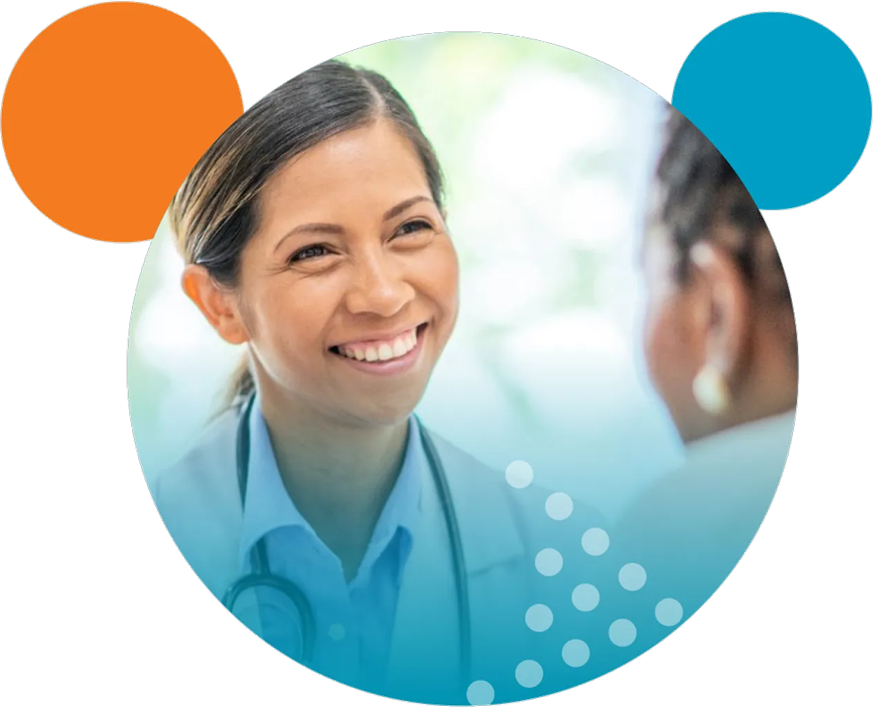 A clinician speaking with a patient.