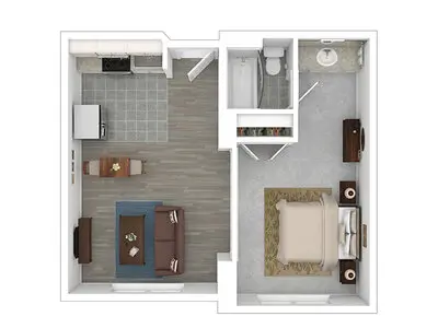 1x1c floor plan image