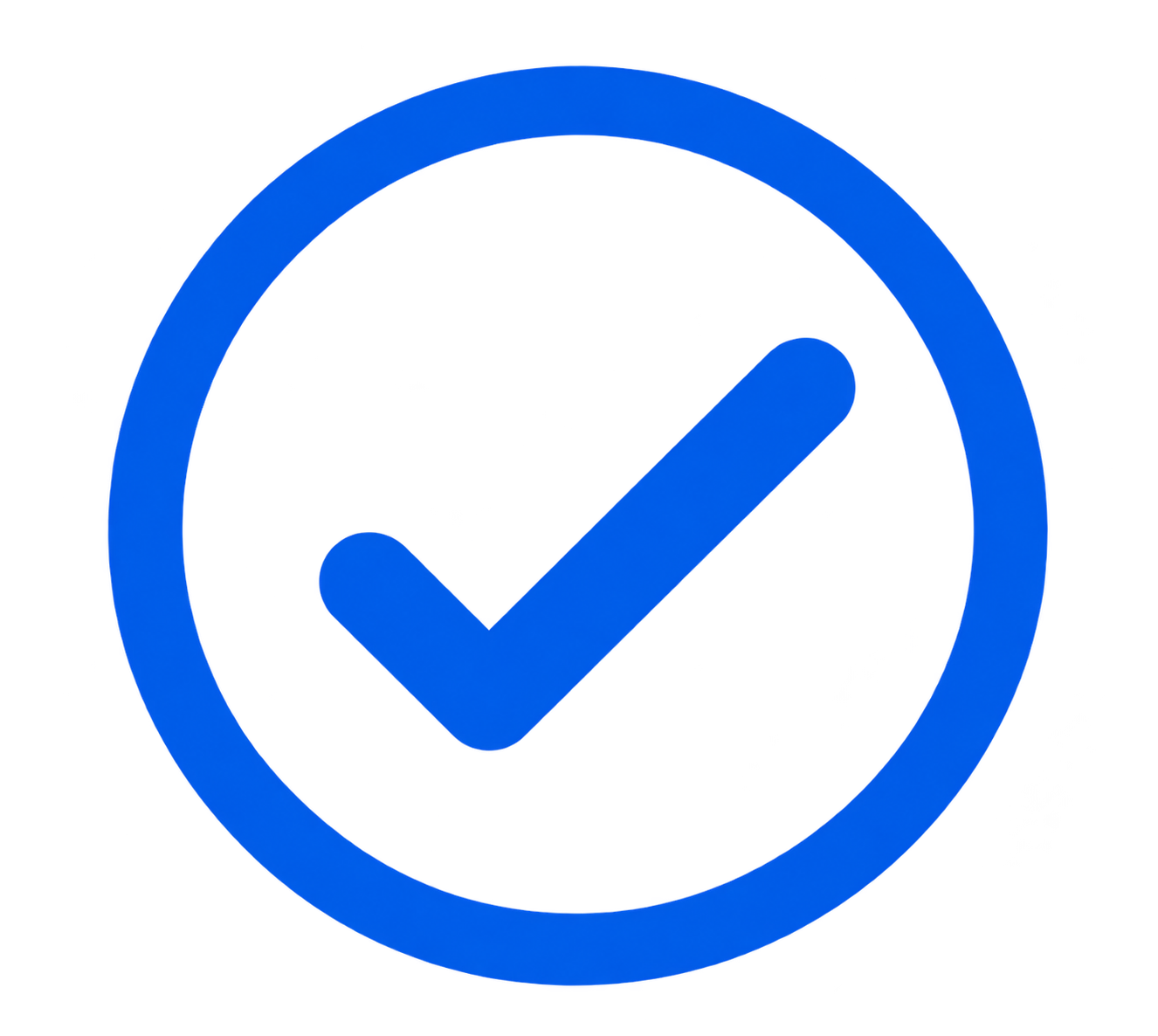 Blue check mark inside a blue circle on a transparent background.