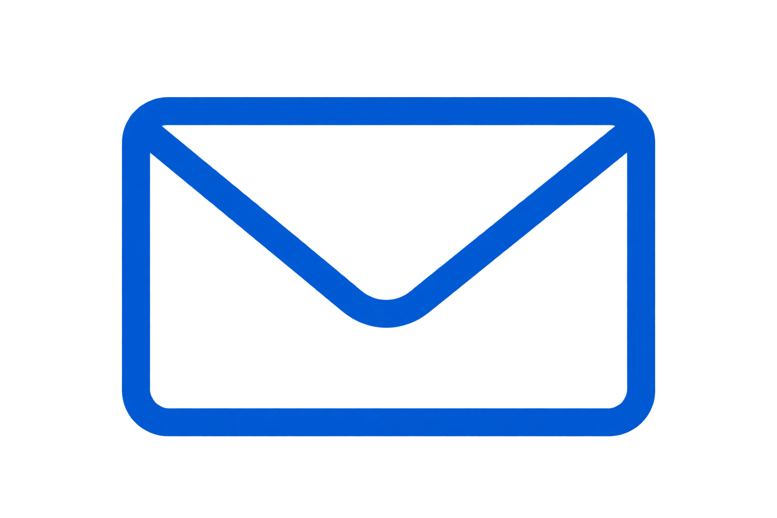 Glowing blue envelope icon on a black background, symbolizing email or messaging.