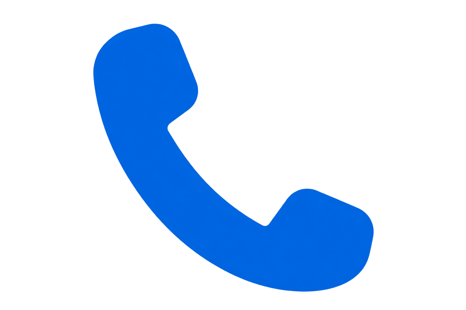 Blue glowing telephone handset icon on a black background.