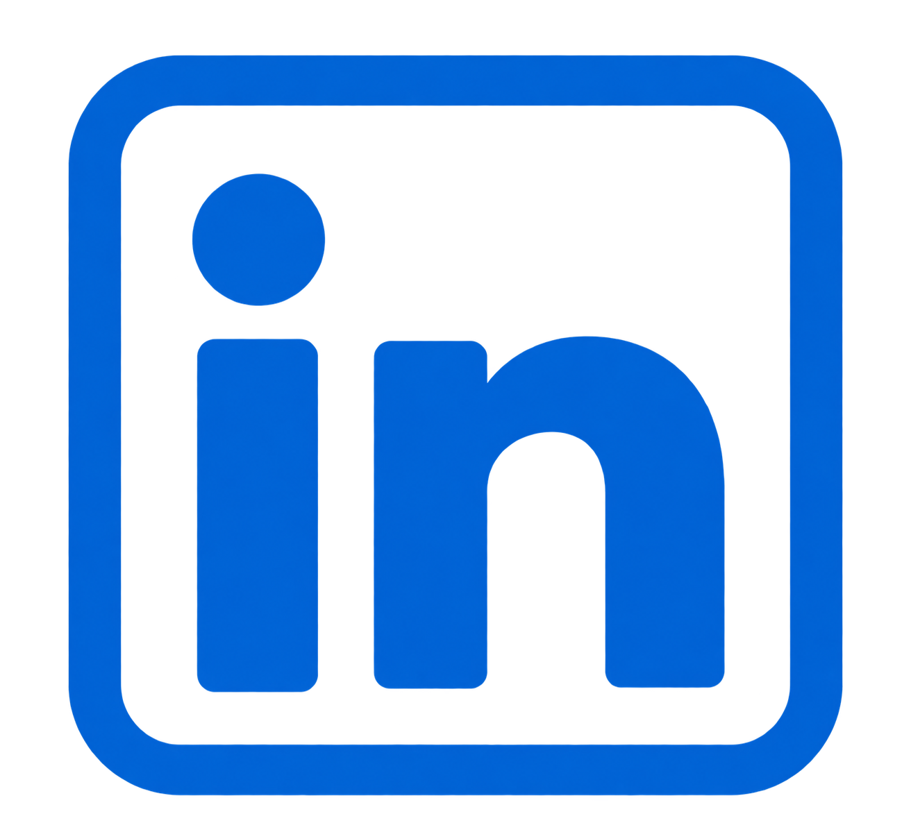 Blue LinkedIn logo consisting of a lowercase 'in' inside a rounded square border.