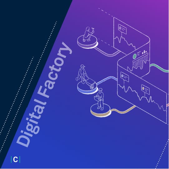 Digital and smart factory illustration