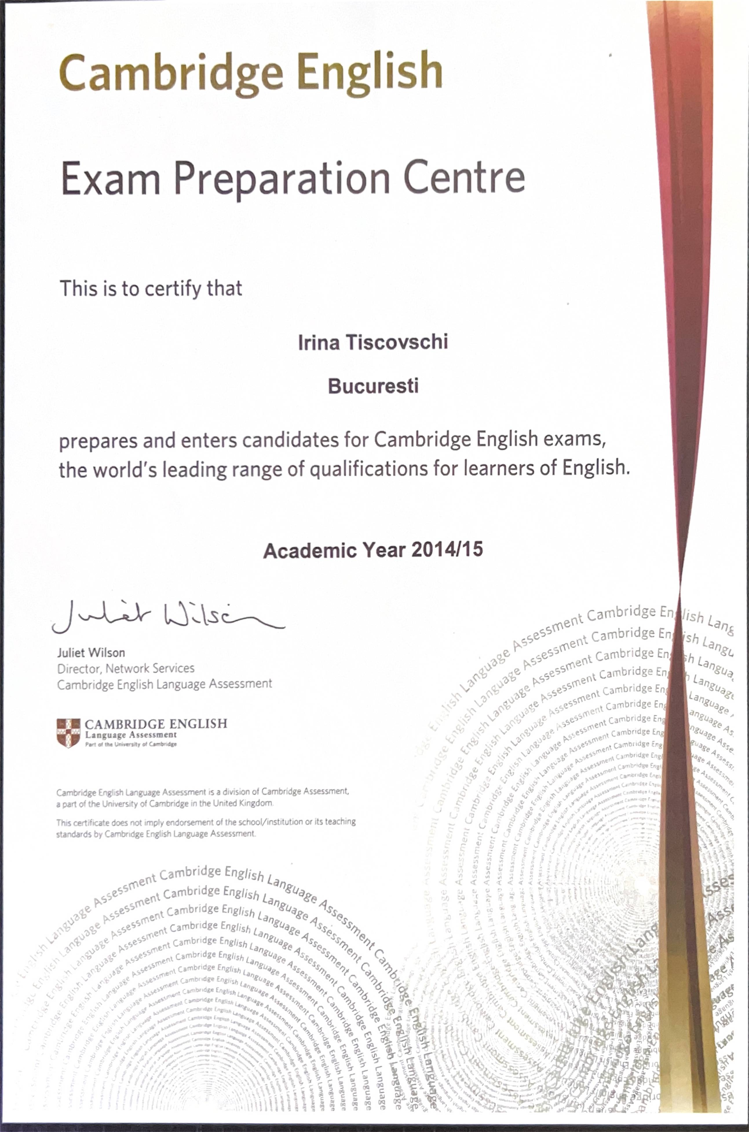 Exam Preparation Center Certificate