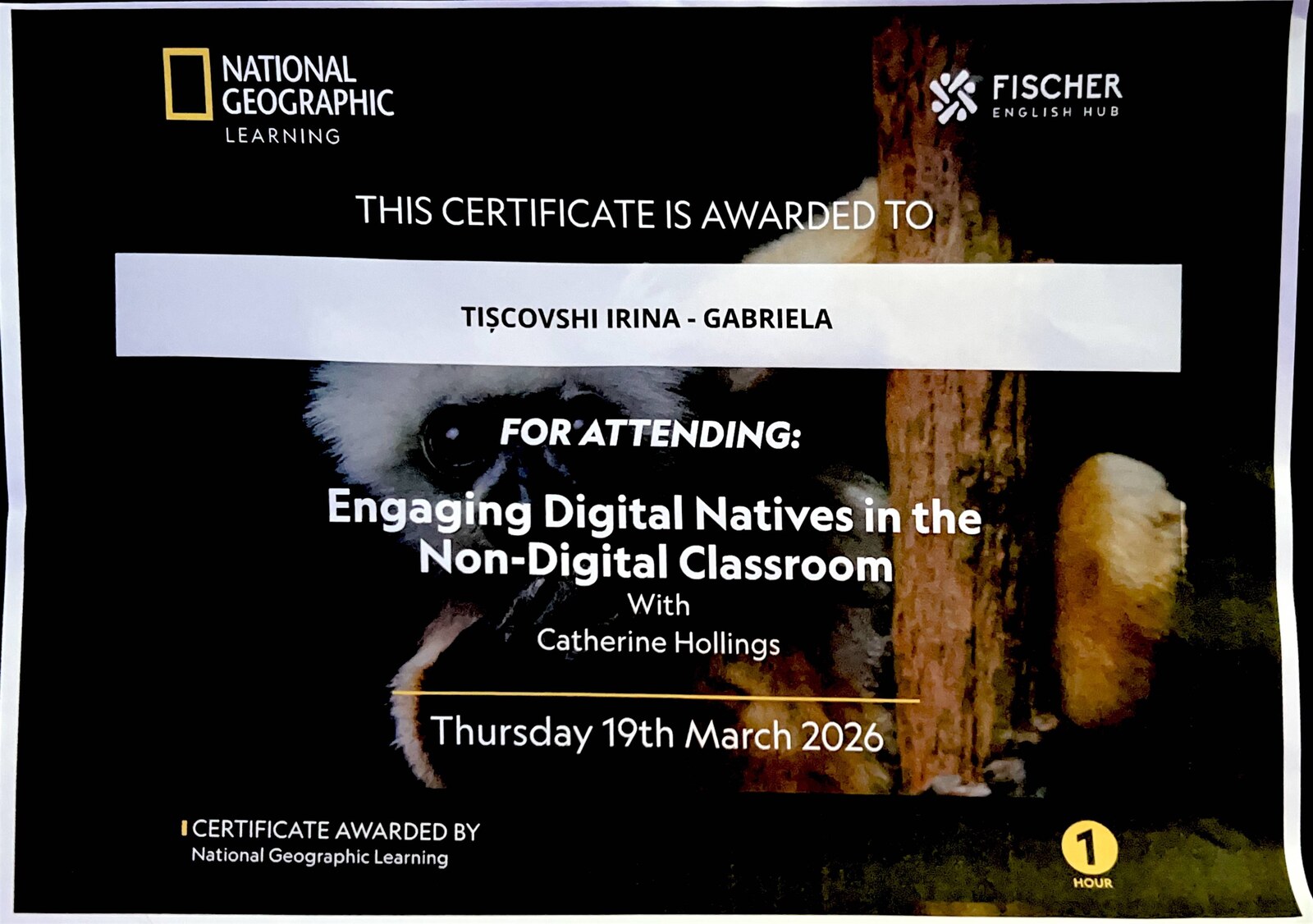 National Geographic Learning Certificate