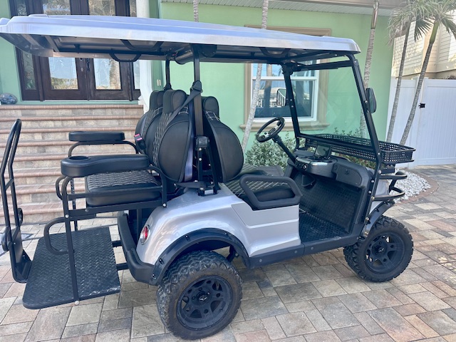 Local golf cart for exploring Indian Rocks Beach