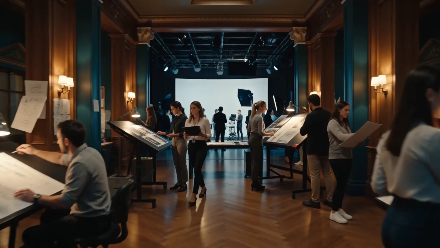 A cinematic journey into a creative studio, from the first idea to the film set.