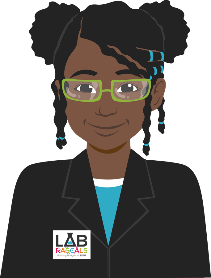 Illustrated Lab Rascals student character