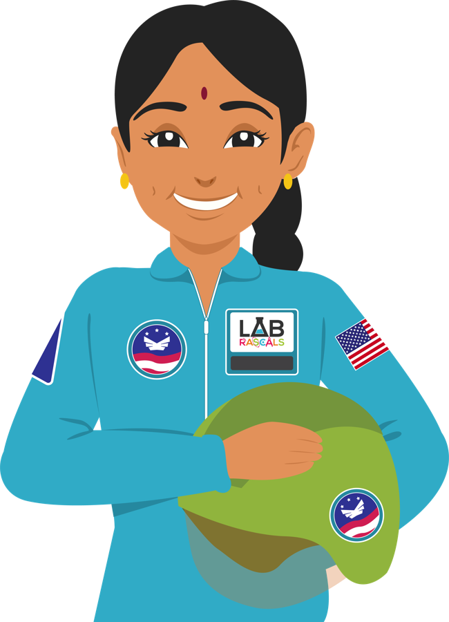 Illustrated Lab Rascals student character