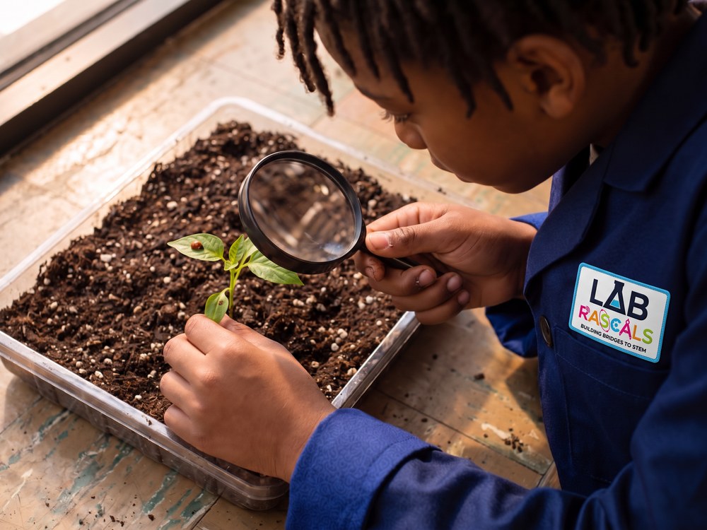 Students exploring backyard ecology
