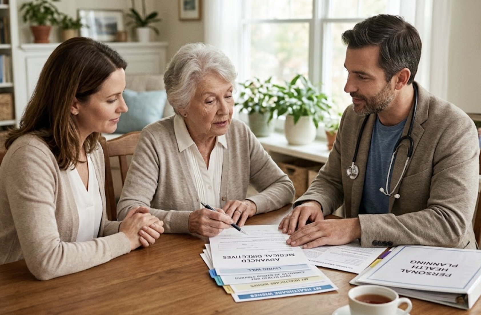 Family discussing an estate plan together