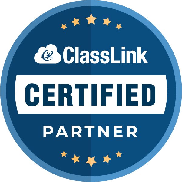 ClassLink Certified Partner badge with stars in a circular blue design.