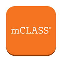 Orange square app icon with rounded corners displaying the word 'mCLASS' in white text at the center.