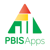 Logo featuring a stylized triangular design in green, orange, and yellow above the text 'PBIS Apps' with 'PBIS' in green bold letters and 'Apps' in a lighter green script.