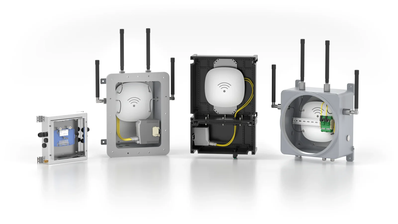 Custodie Ex per access point wireless con antenne e giunzioni di rete