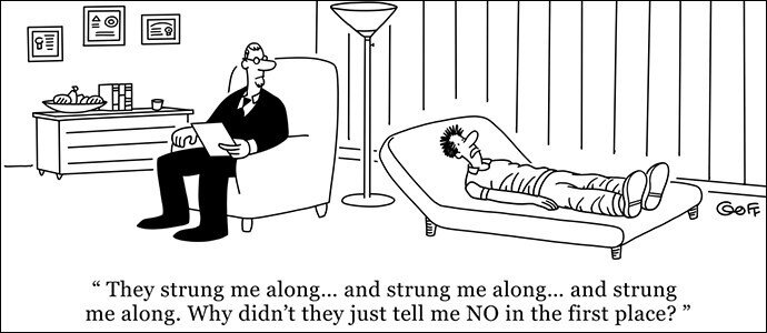 The frustration is universal. Cartoon from US business loan info website