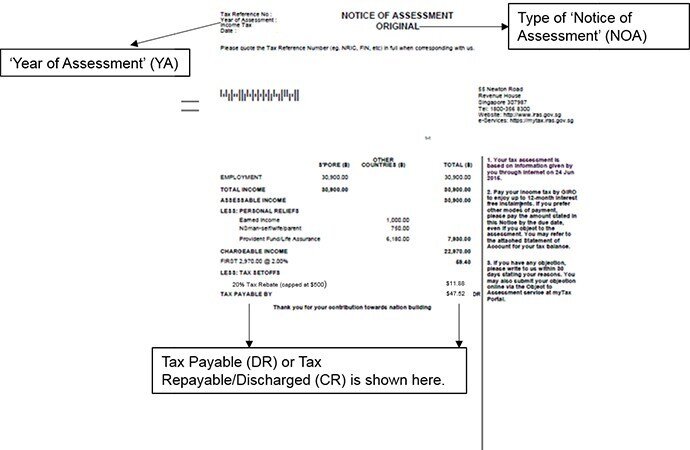 Source: IRAS Sample Notice of Assessment: “How to read your NOA”