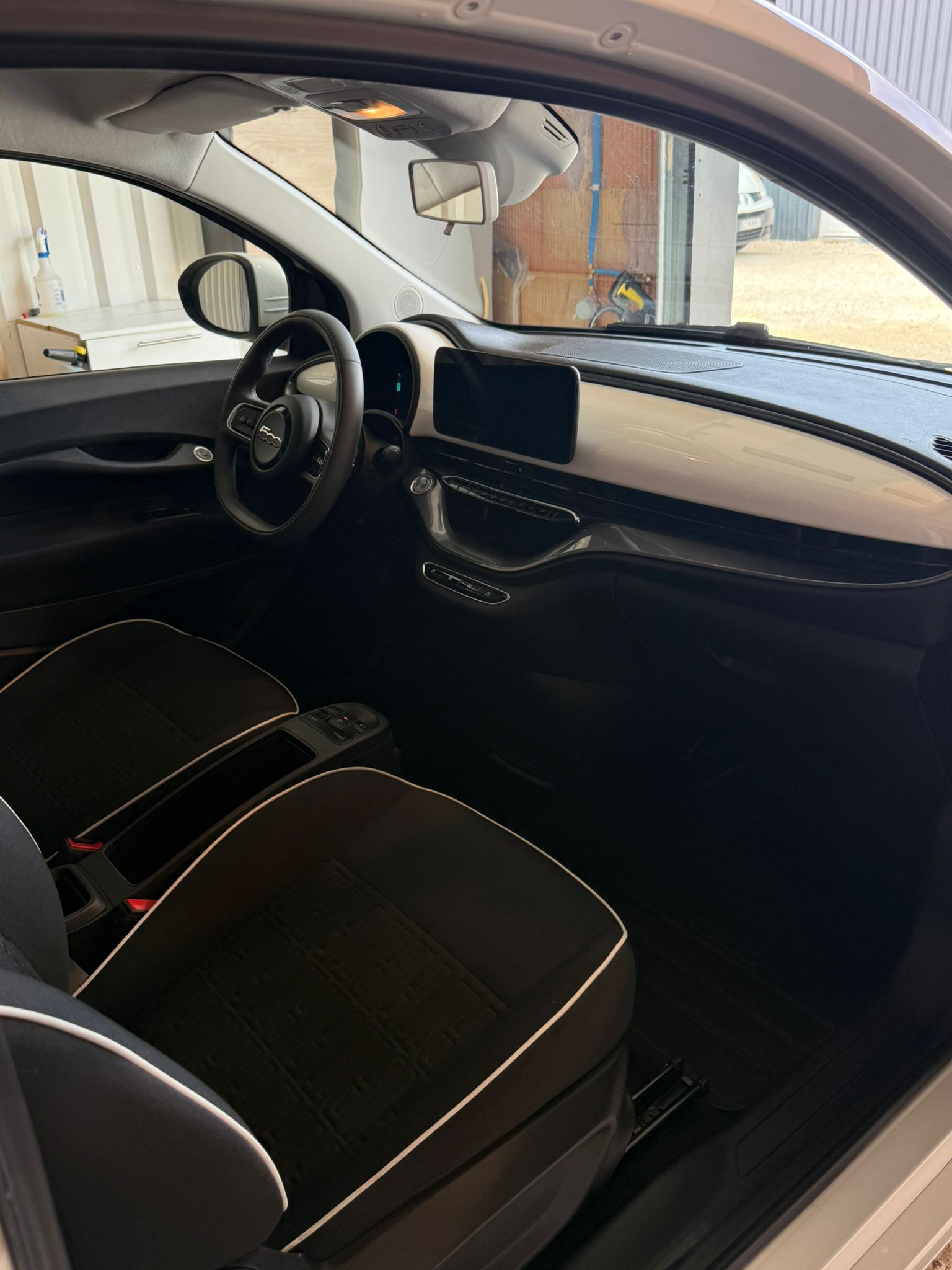 Dark car interior, right side