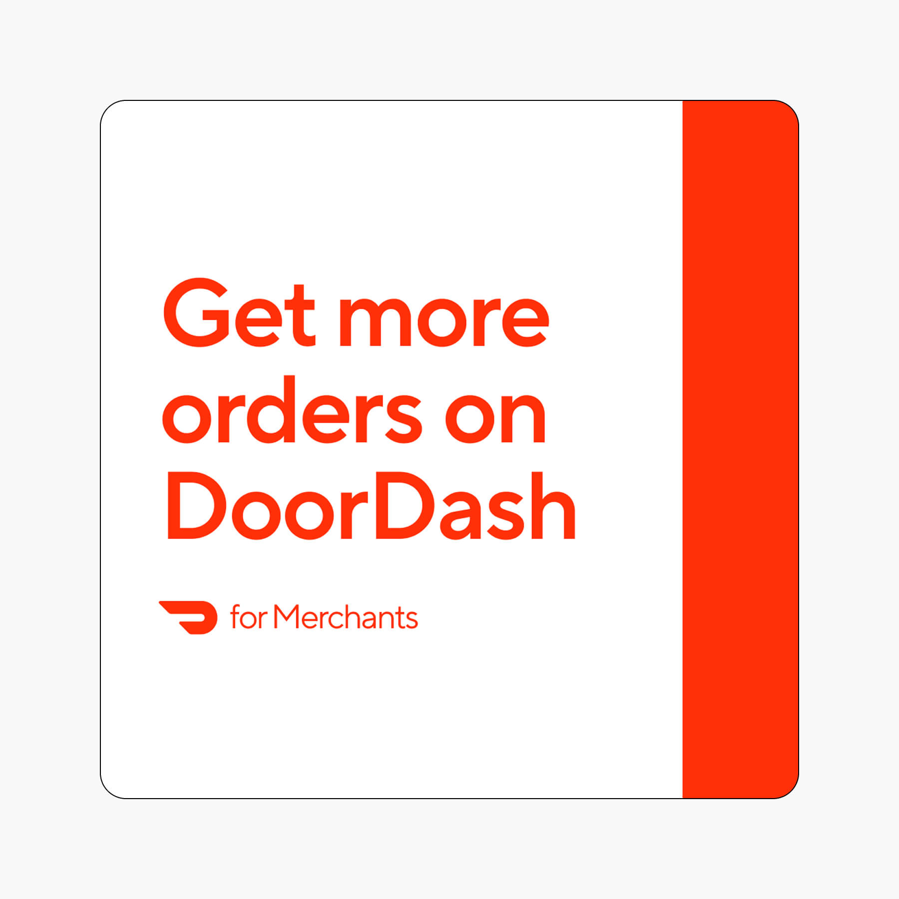 DoorDash for Merchants ad example with red text on a white background.