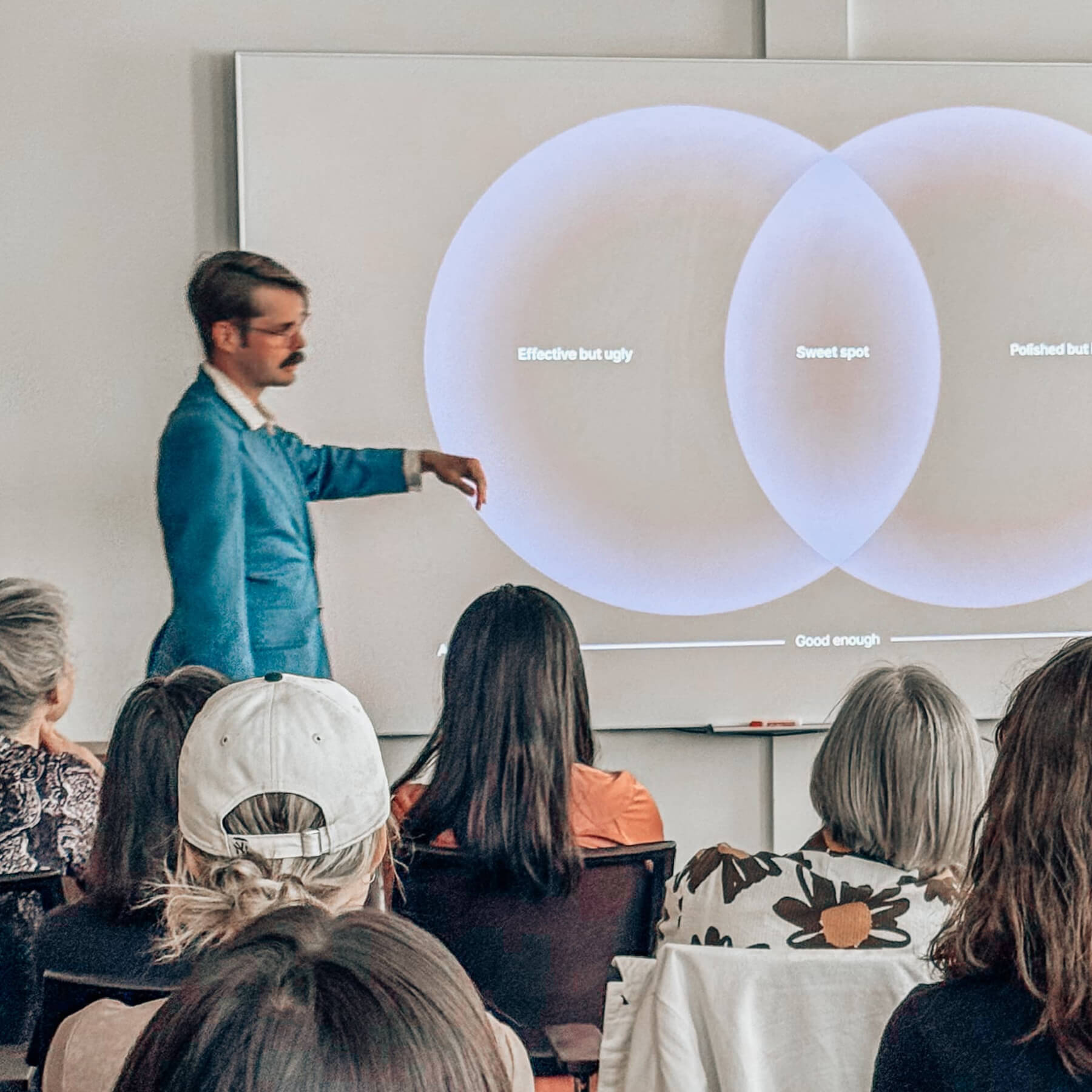 Alexander presenting at Design Victoria 2026 on Good vs Effective Design