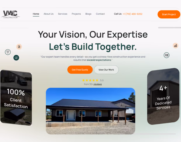 VWC Construction website redesign
