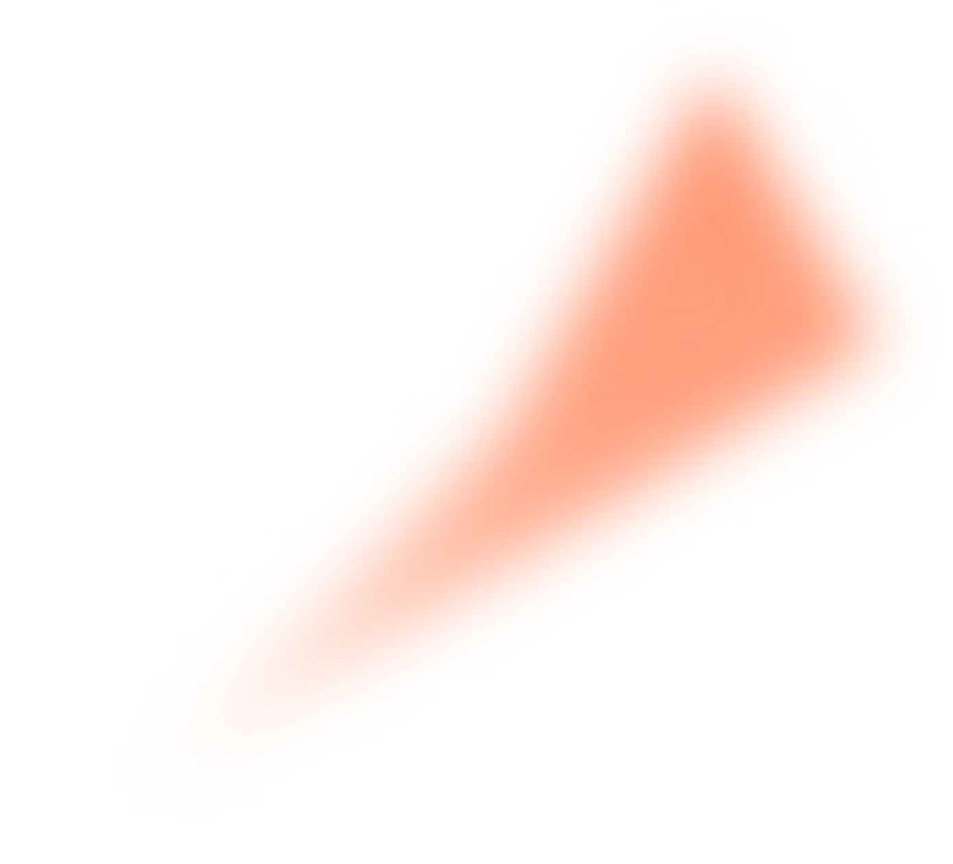 Orange abstract shape with smooth rounded edges and a gradient effect on a transparent background.