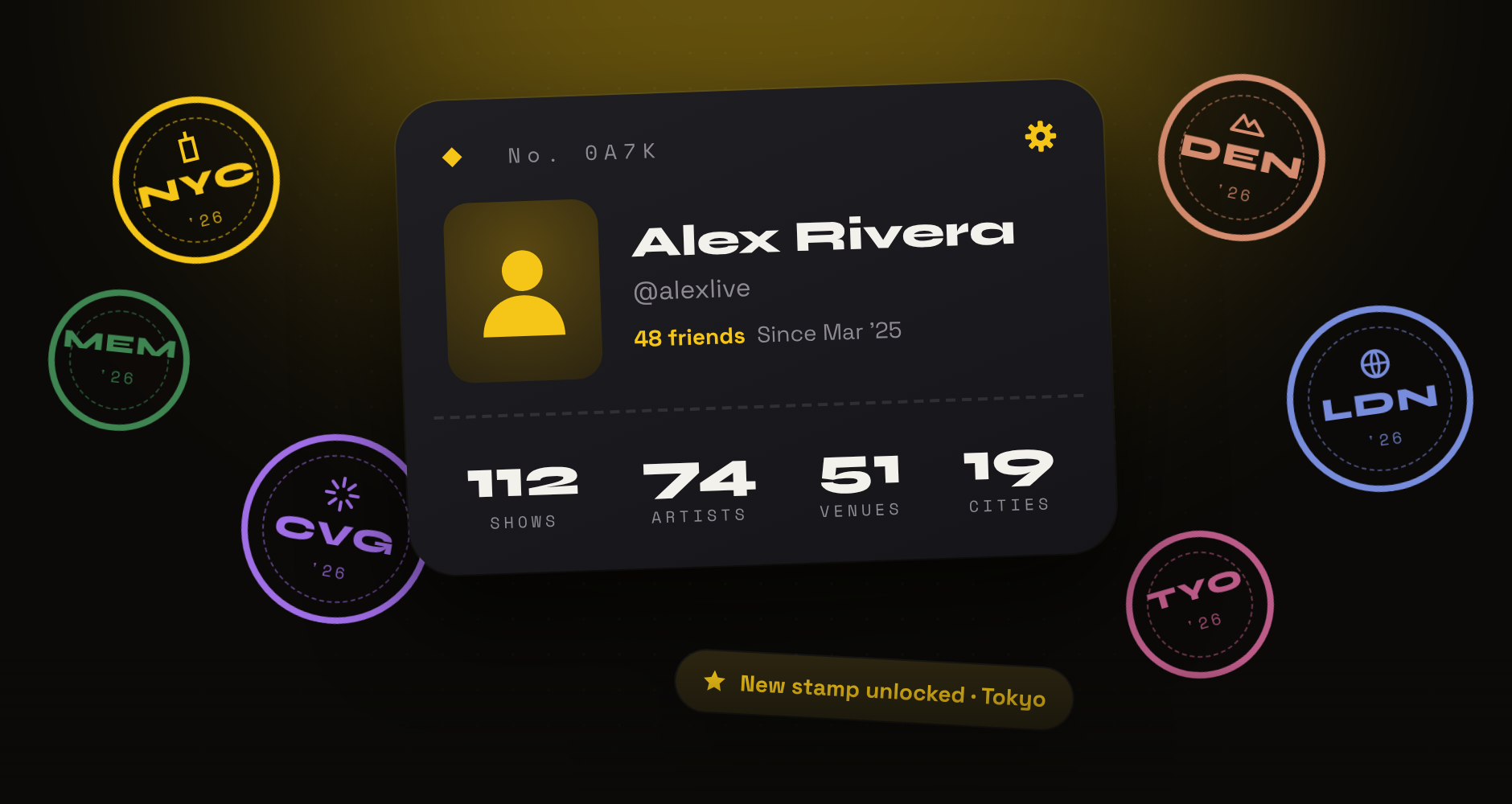 Sleek dark UI showing a bar chart, peach logo, and a speech bubble saying “Mooni is sleek, fast, and incredibly powerful,” with orange labels pointing to elements.