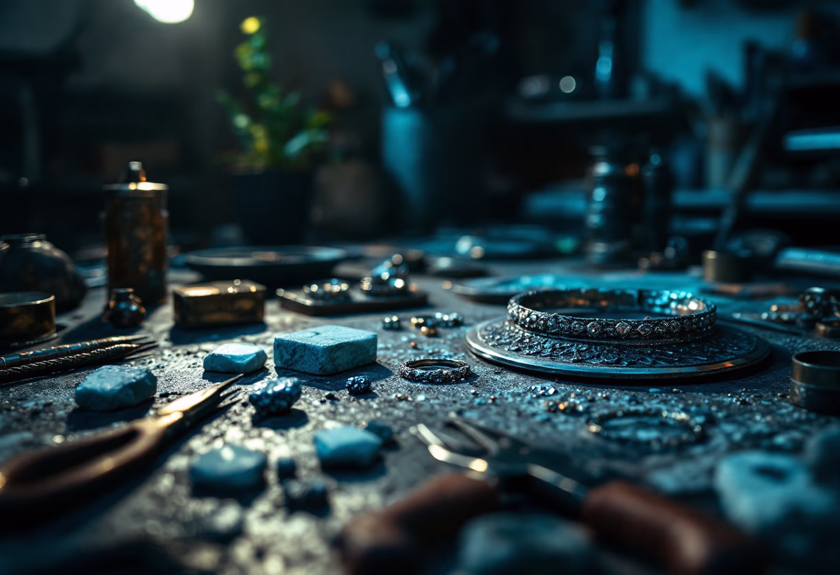 [background image] image of jewelry workshop