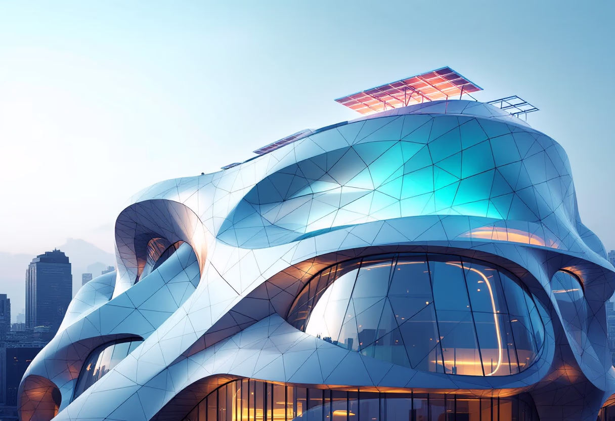image of corporate office building for a green tech/cleantech company