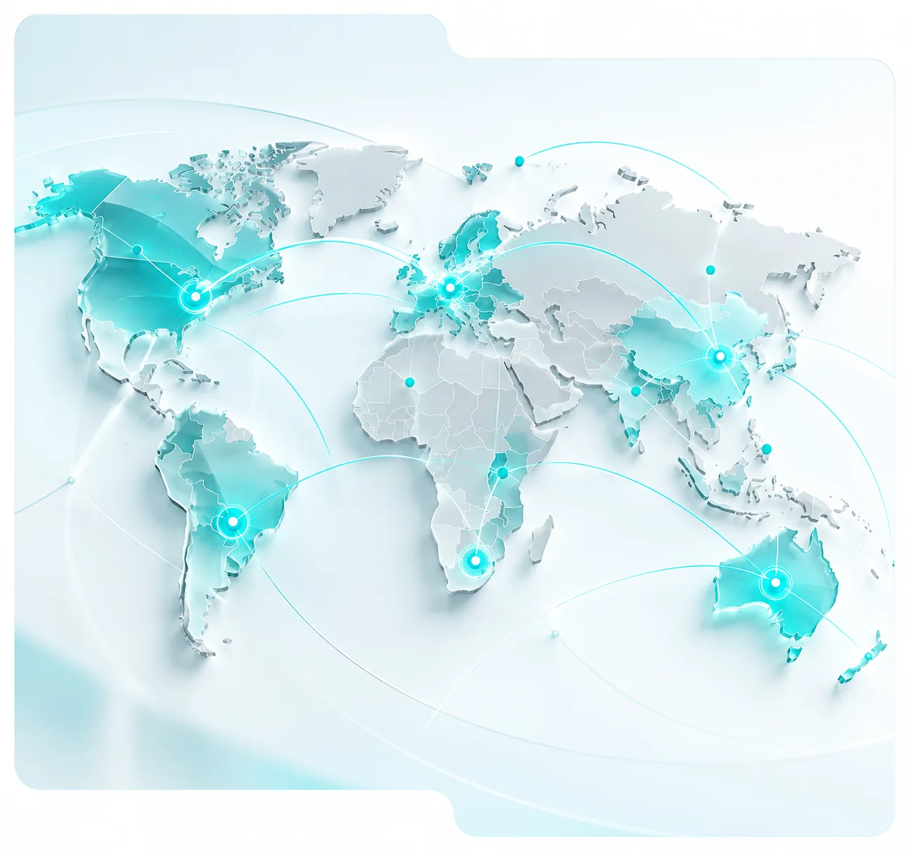 World map with connected hubs showing the jurisdictions iGaming Licensing covers