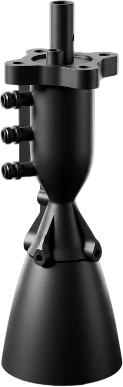 Bellona 2 kN liquid rocket engine, front view