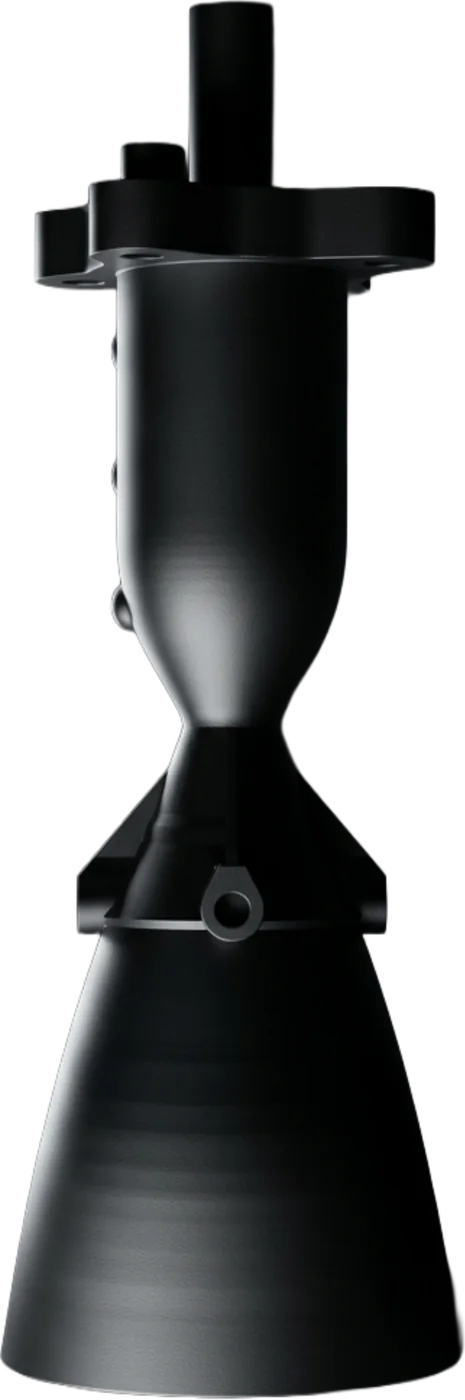 Bellona 2 kN liquid rocket engine, side view