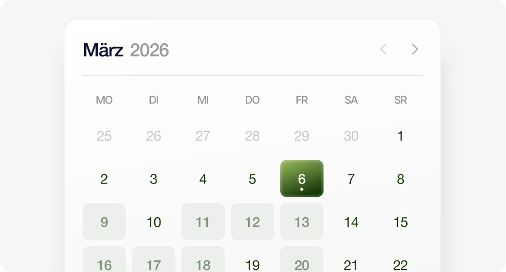 Prozess Schritt 1 – Kalender für das Erstgespräch