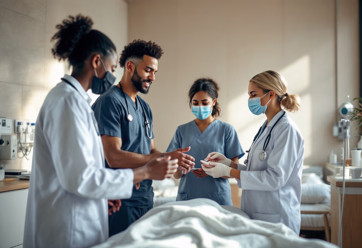image of a team meeting (for a medical clinic)