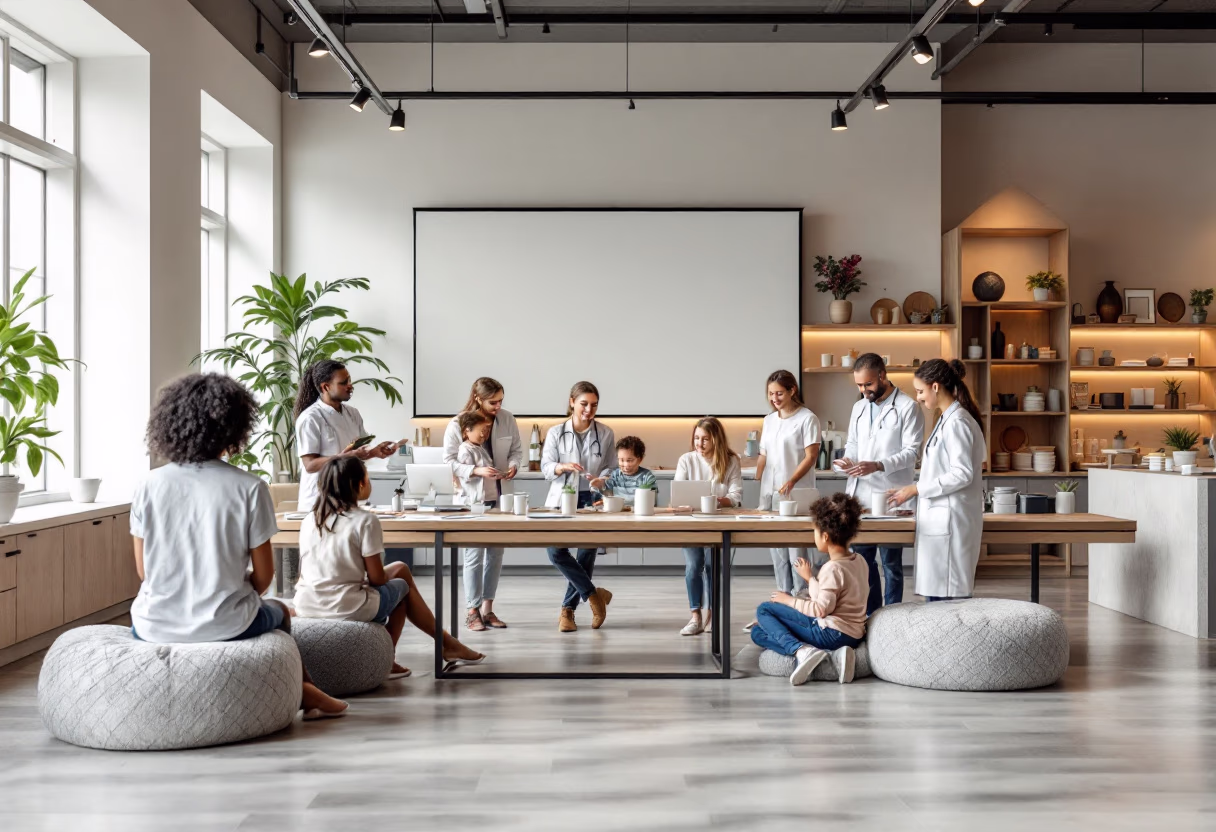 image of a team meeting (for a medical clinic)