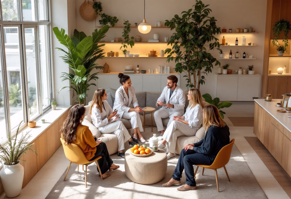 image of a team meeting (for a medical clinic)