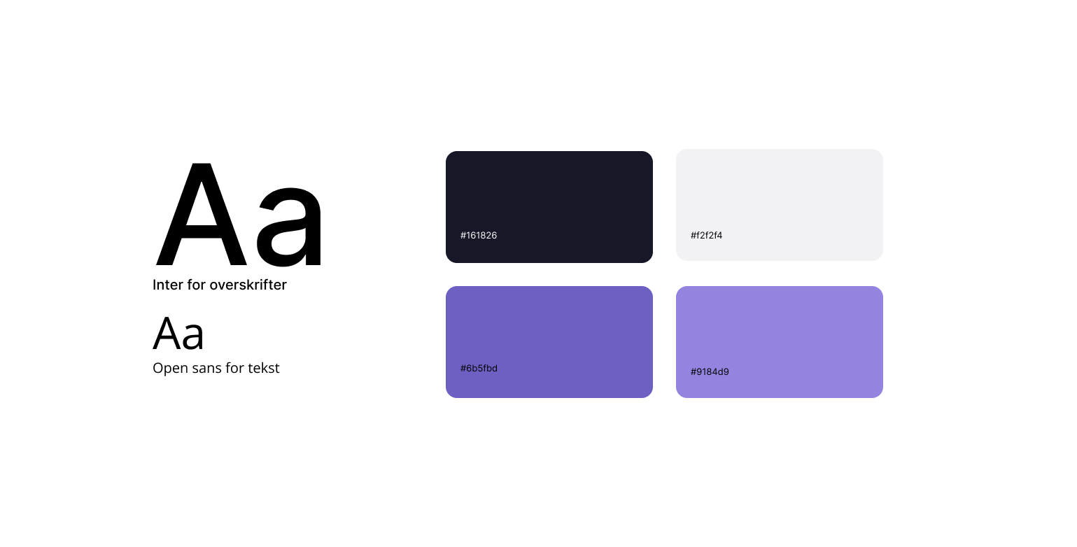 Typografi og fargepalett utviklet for advokatfirma