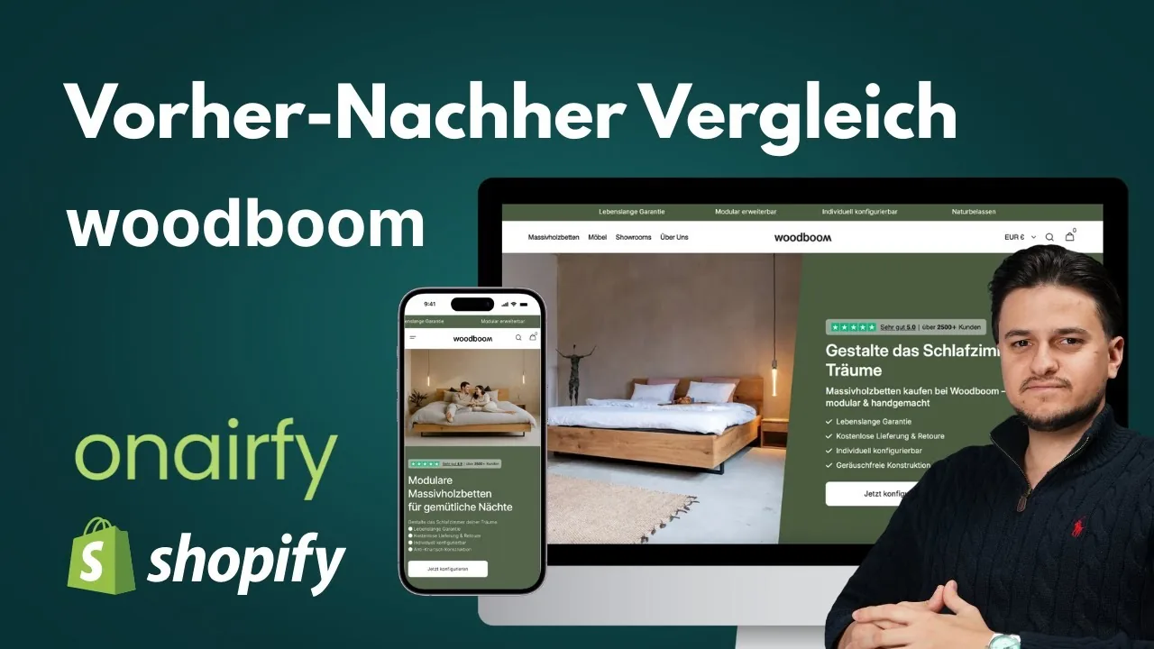 Die kurze Onlineshop-Analyse von woodboom im Vorher-Nachher-Vergleich – Case Study